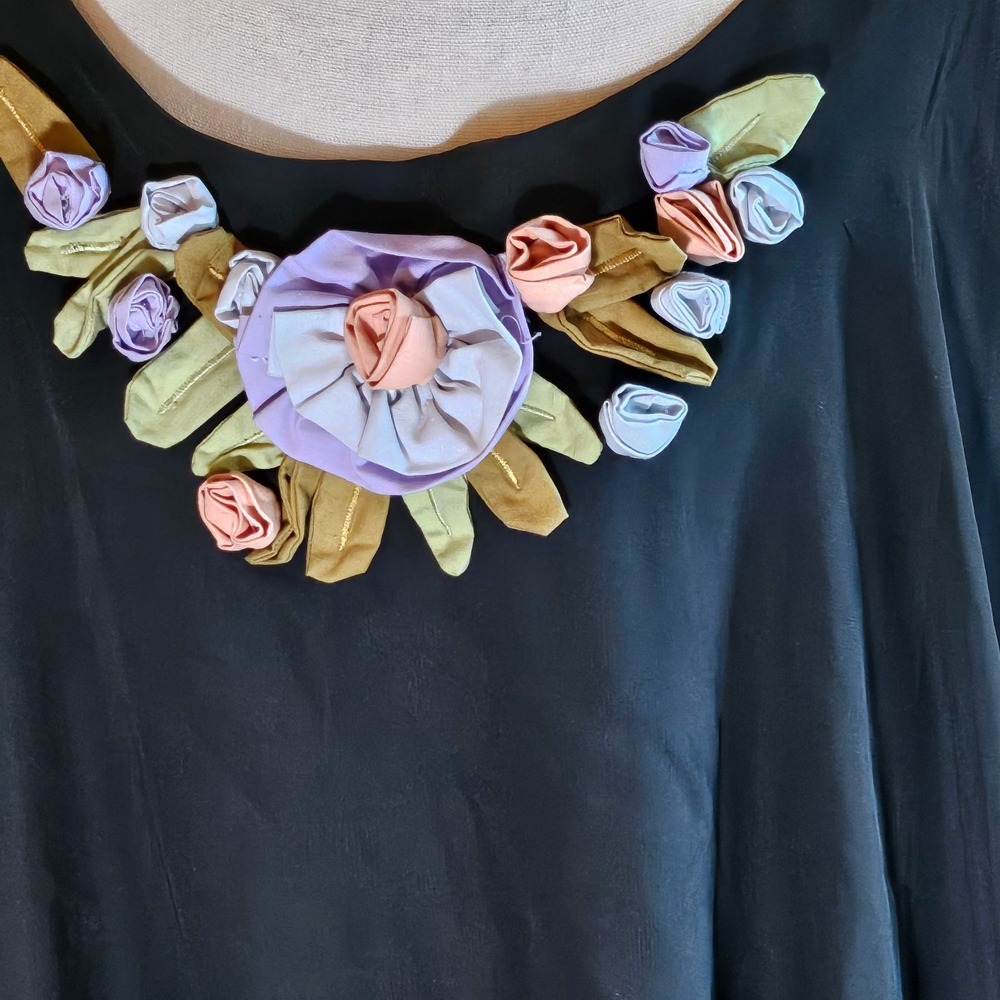Patty La Belle SZ 2X Sheer Poncho Overlay W/Tank Lining Floral Boho,Flowy - Picture 3 of 16